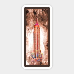 Empire State Building Grunge Sticker